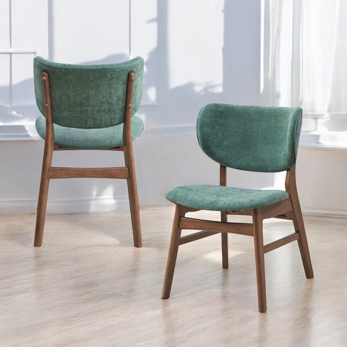 Green Oak Fabric Side Chair - Set of 2