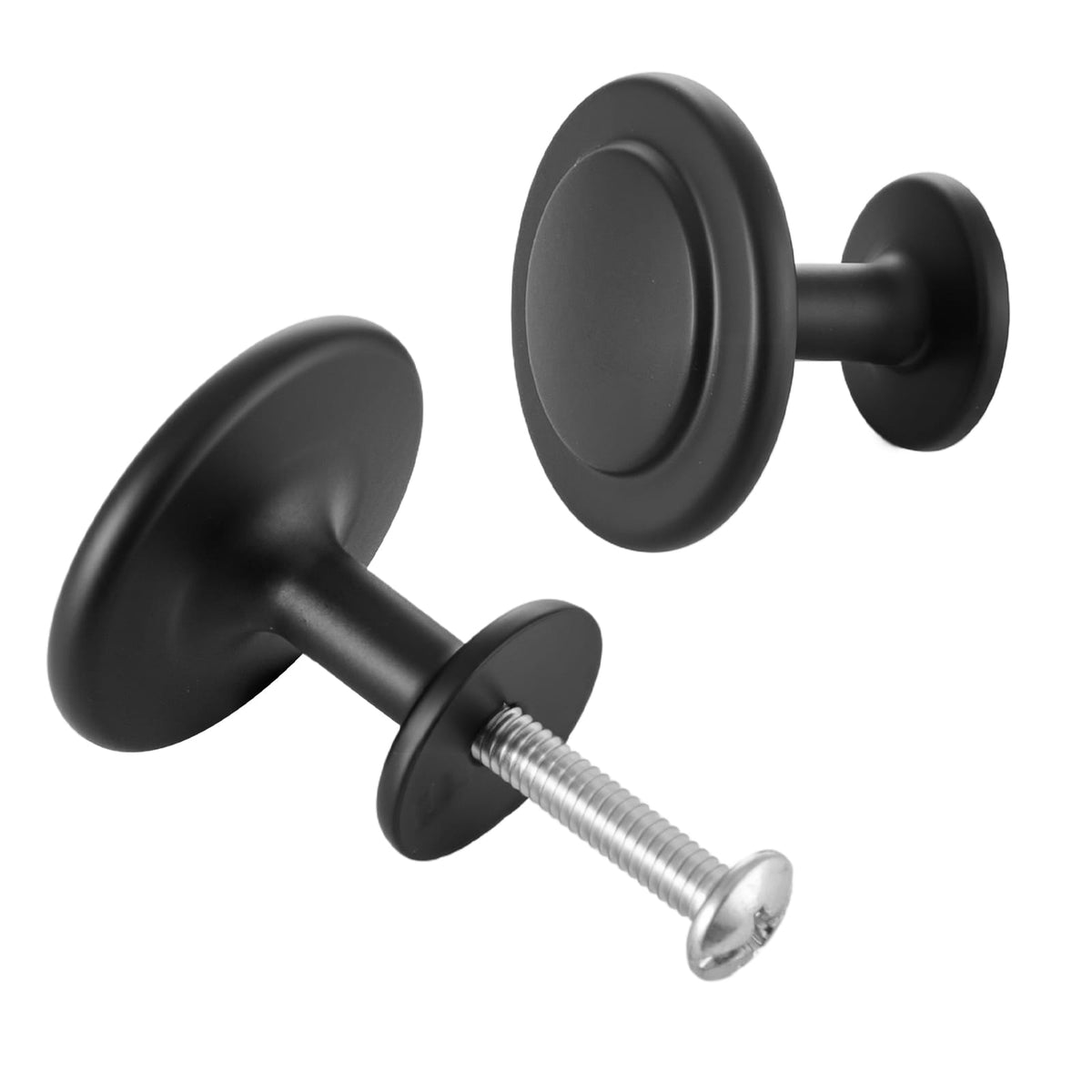 Black Zinc Drawer Knobs - 30 Pack Cabinet Pulls & Handles