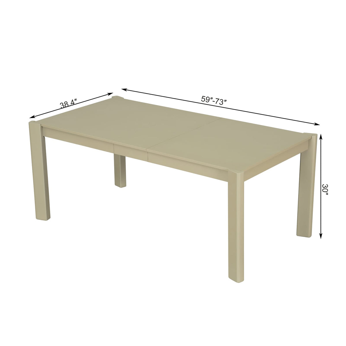 Expandable Farmhouse Dining Table - Walnut/Gold, 59-73 Inch for Dining Room