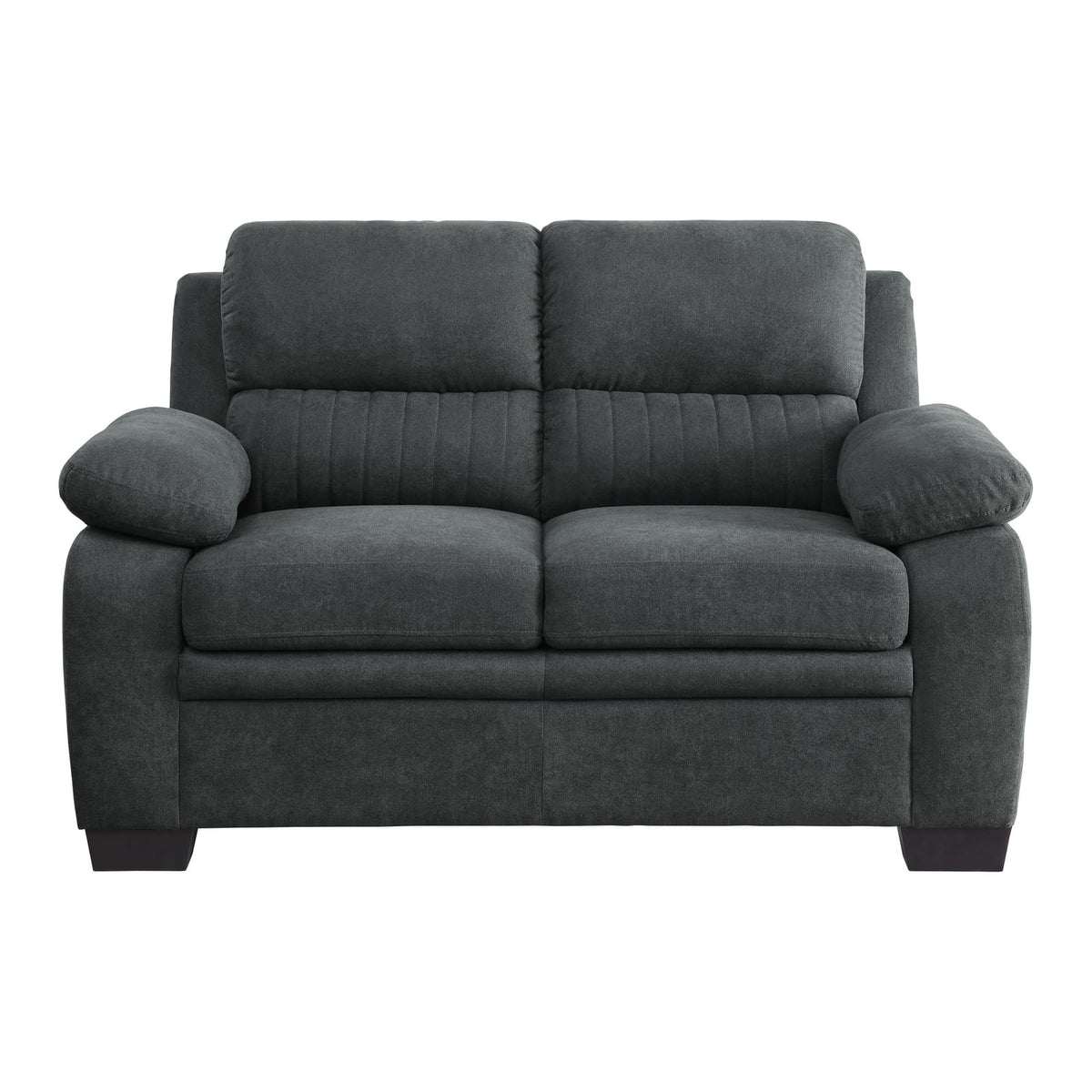 Modern Dark Gray Sofa Set - Plush Comfort & Solid Wood Frame
