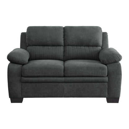 Modern Dark Gray Sofa Set - Plush Comfort & Solid Wood Frame