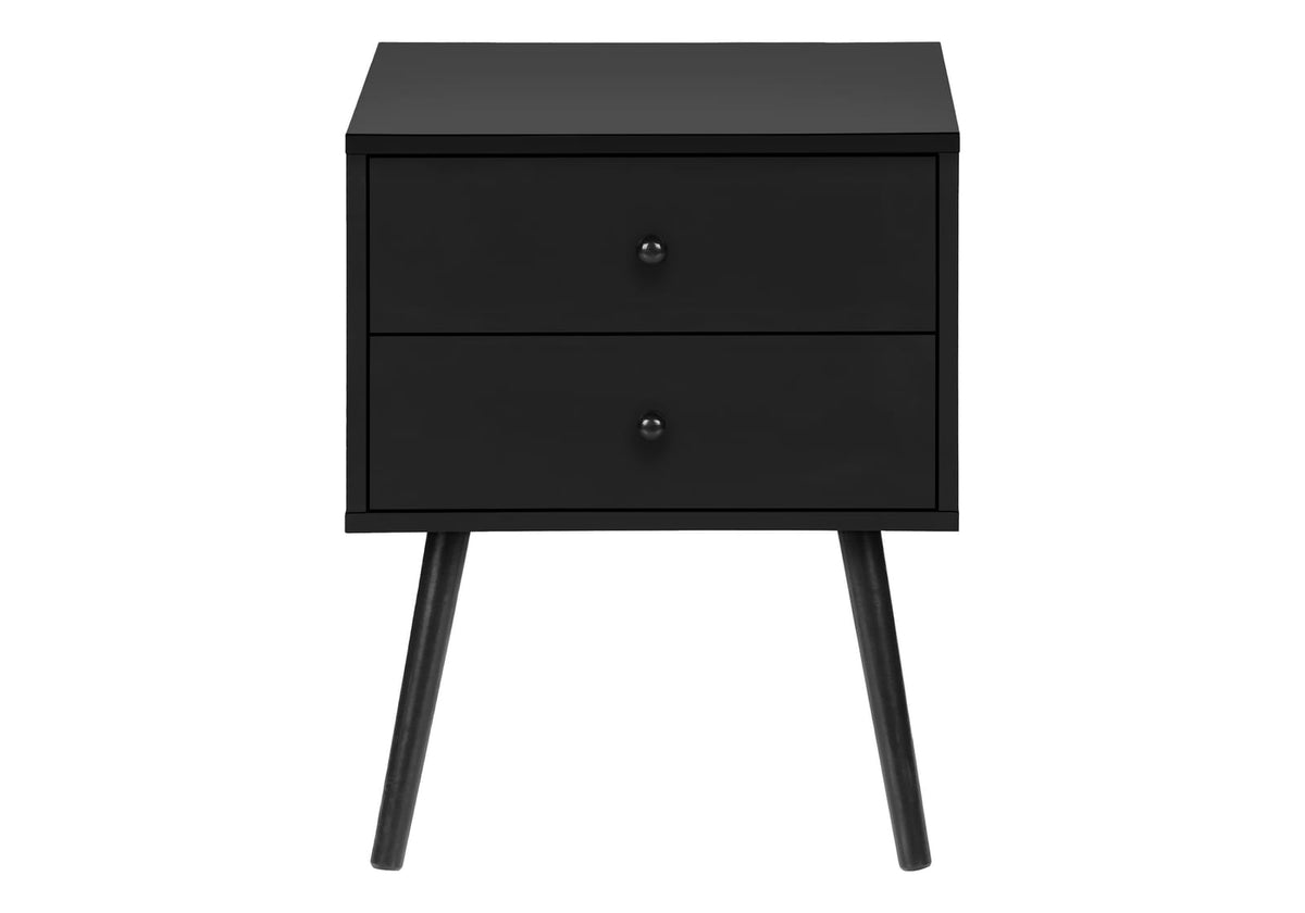 Black Laminate Accent Table - Storage Drawer End Table for Living Room