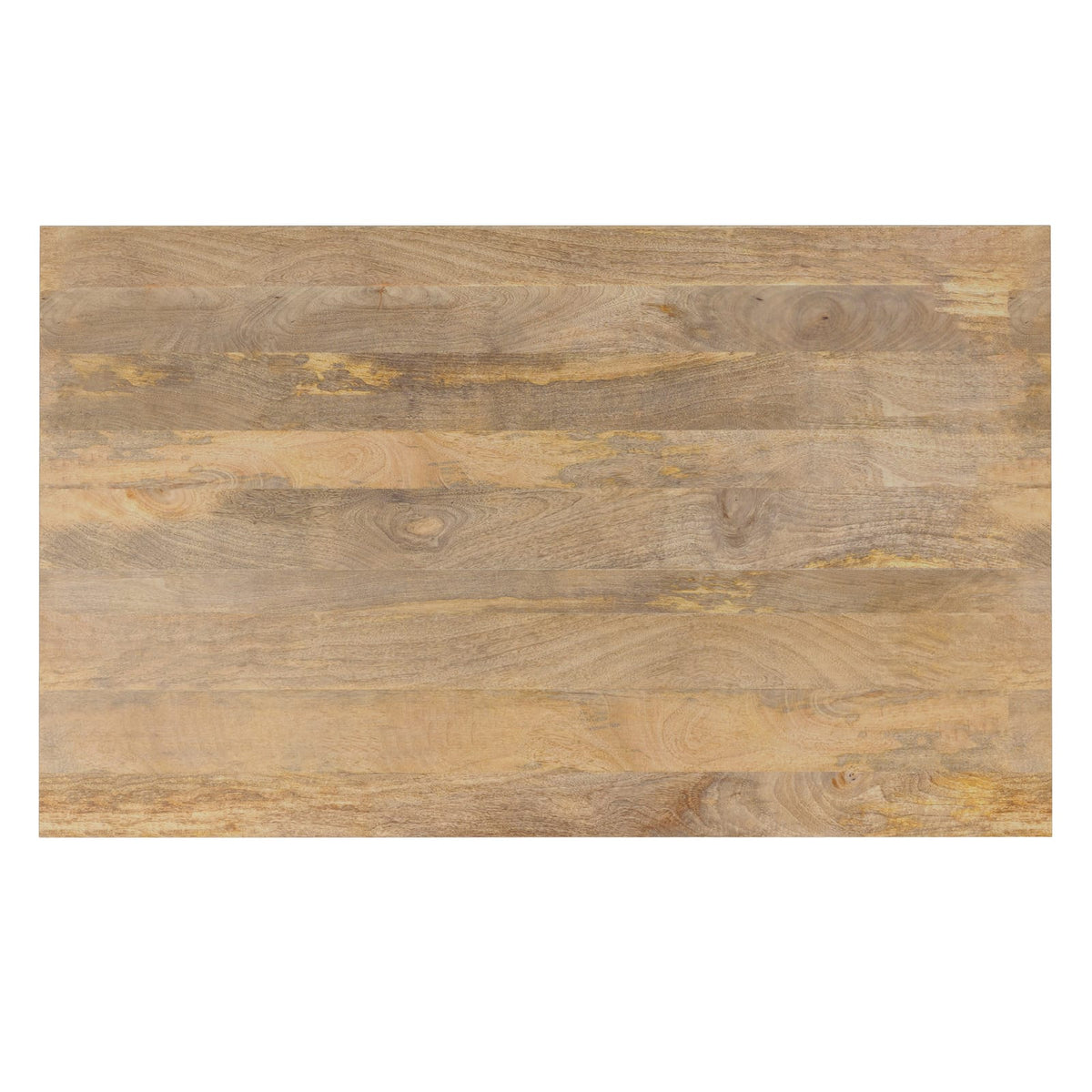 66 Inch Light Brown Wood Dining Table - Modern Industrial Style