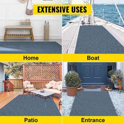 6 ft x 23 ft Gray Polyester Marine Carpet - Boat Rug