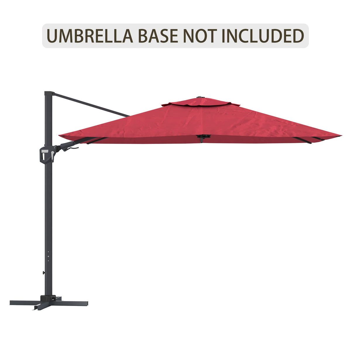 11FT Square Patio Umbrella - Red, Weather-Ready Shade