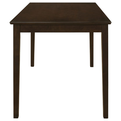 Brown Rectangular Dining Table with Chairs and Bench for Dining Room