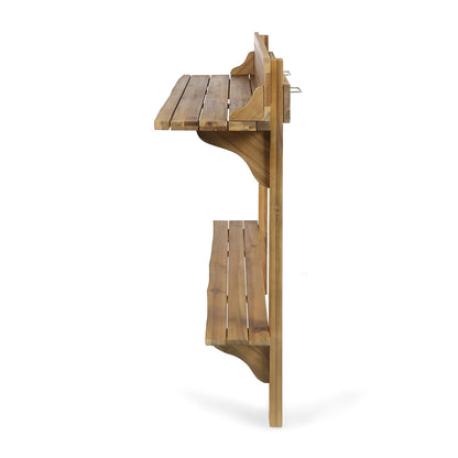 Natural Wood Acacia Balcony Bar Table for Kitchen and Dining Areas