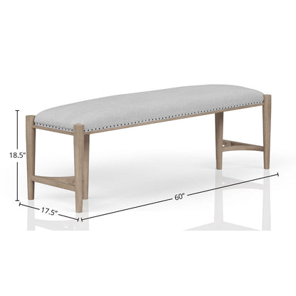 Sand Solid Wood Bench - Bedroom Accent Piece