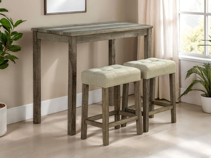 Beige Brown Rectangular Dining Table Set with Chairs
