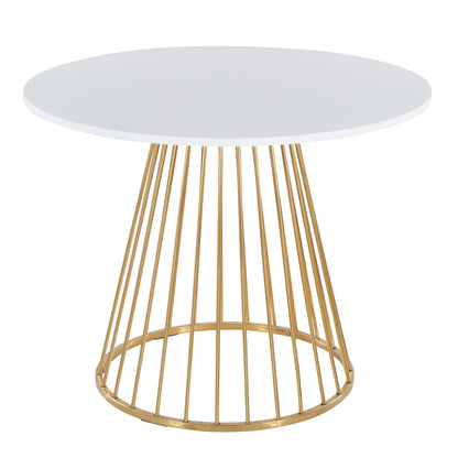 Glam Dining Table with Metal and Wood Finish for Dining Room