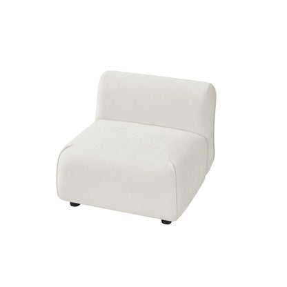 Beige Solid Wood Accent Chair Set with Ottoman for Living Room