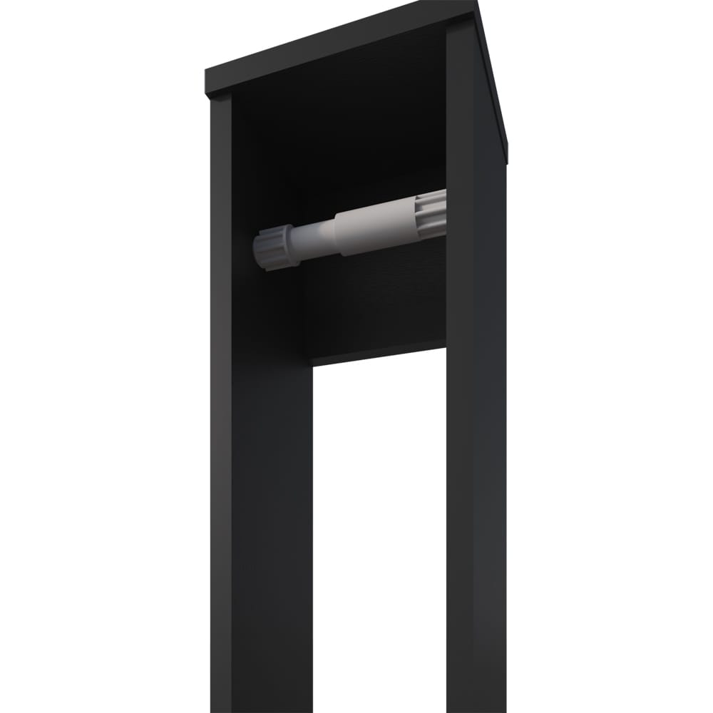 Compact Black Toilet Paper Holder with Storage Shelf for Living Room