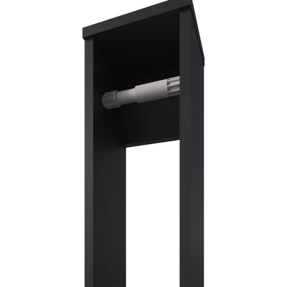 Compact Black Toilet Paper Holder with Storage Shelf for Living Room