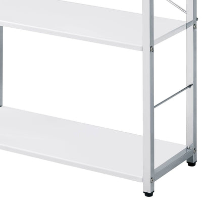 White Metal Bookshelf - 4 Tier Storage