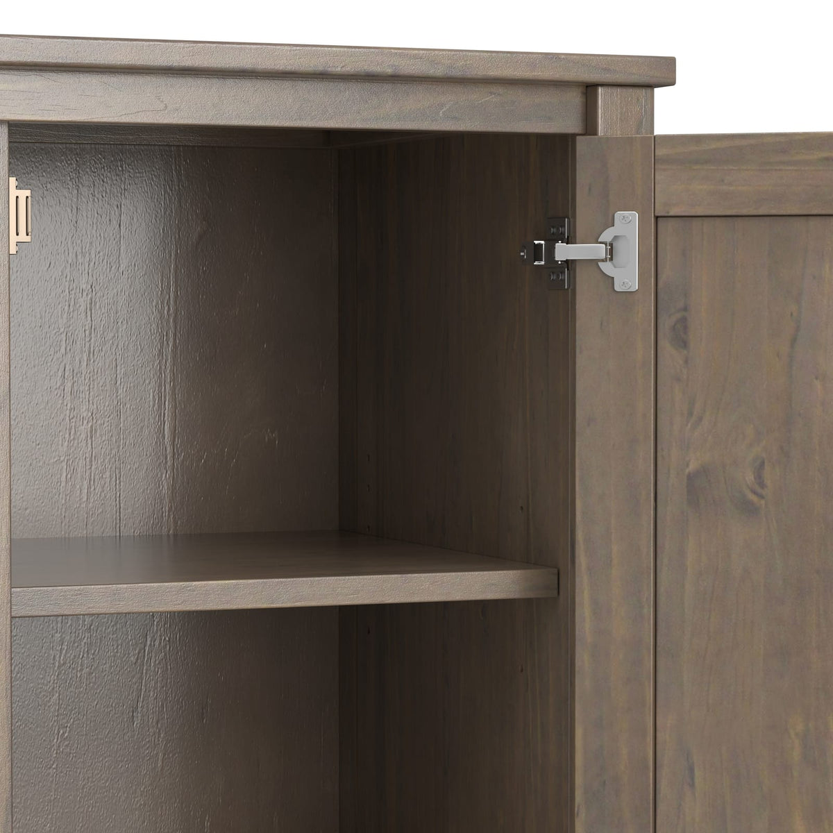 Ela Medium TV Stand - Dark Brown Wood Storage Unit