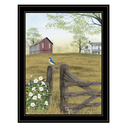 Black Frame Morning Glory Framed Print by Billy Jacobs