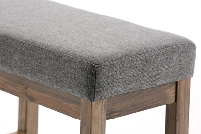 Gray Fabric Ottoman - 26.6" Wide Footstool