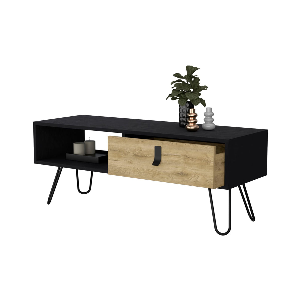 Wenge Wood Rectangular Coffee Table with Storage