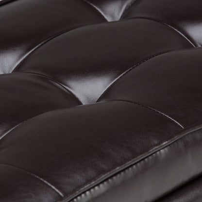 Dark Brown Faux Leather Storage Ottoman Bench