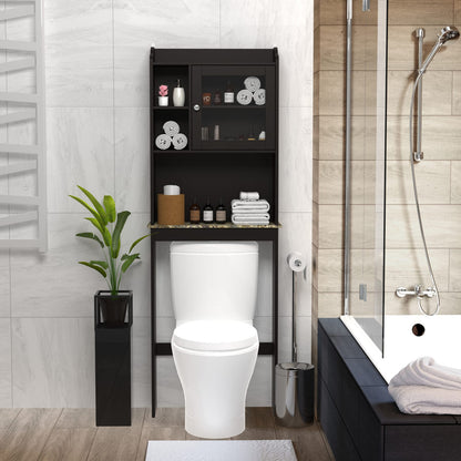 Espresso MDF Over Toilet Storage Cabinet - Bathroom Organizer
