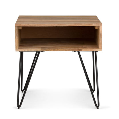 Hunter End Table - Natural Light Brown Wood