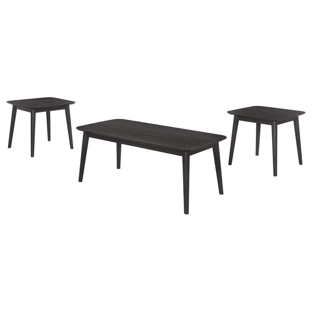 Black Rectangular Coffee Table Set - 3 Piece Dining Table