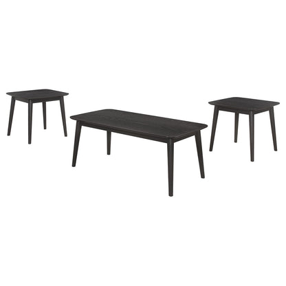 Black Rectangular Coffee Table Set - 3 Piece Dining Table