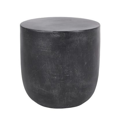 Lightweight Concrete Outdoor Side Table - Matte Black