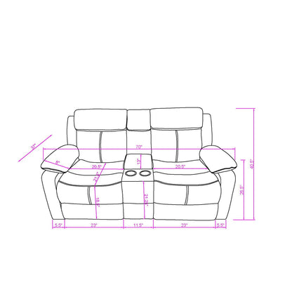 Blanche White 2PC Reclining Sofa and Loveseat with LED Lights and Speaker