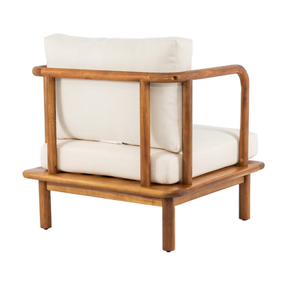 Cream Teak Acacia Club Chair with Cushions