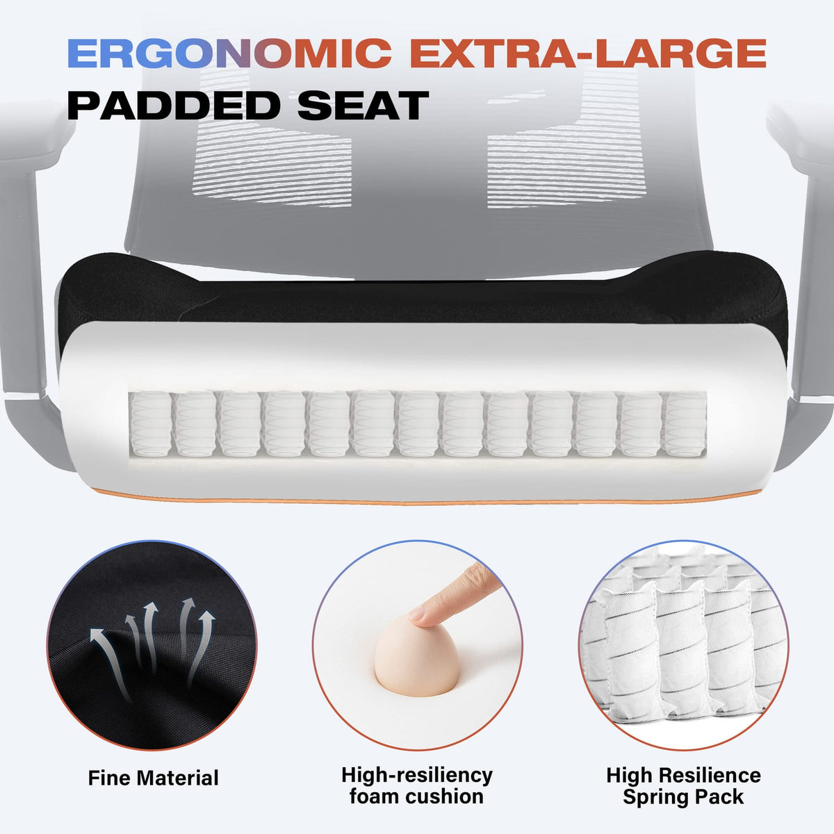 Big & Tall Mesh Office Chair - 600lbs Capacity, Lumbar Support