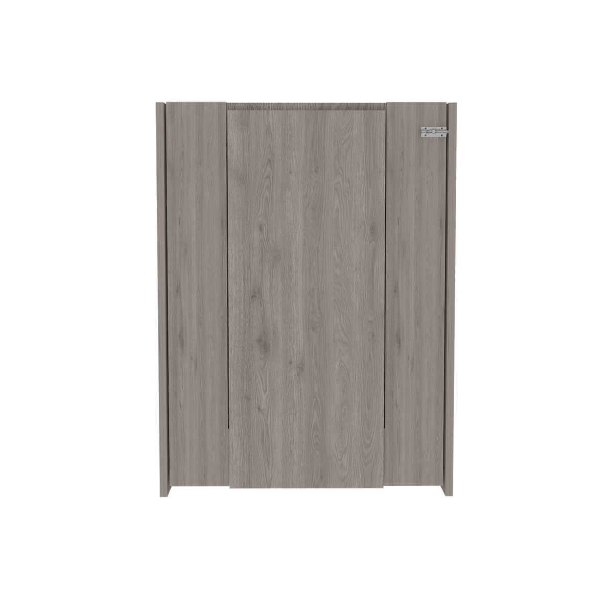 Living Room Gray Particle Board Wall Shelf Table with Seven Interior Storage Sections