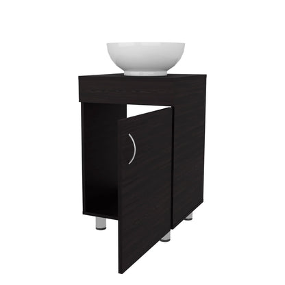 Dark Brown Bathroom Vanity with Storage