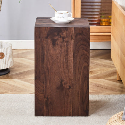 12x12 Walnut Wood Grain Coffee Table - MDF Side Table for Living Room