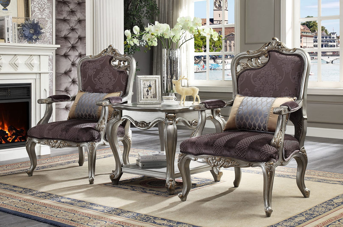 Silver Wood Square End Table - 27" x 27"