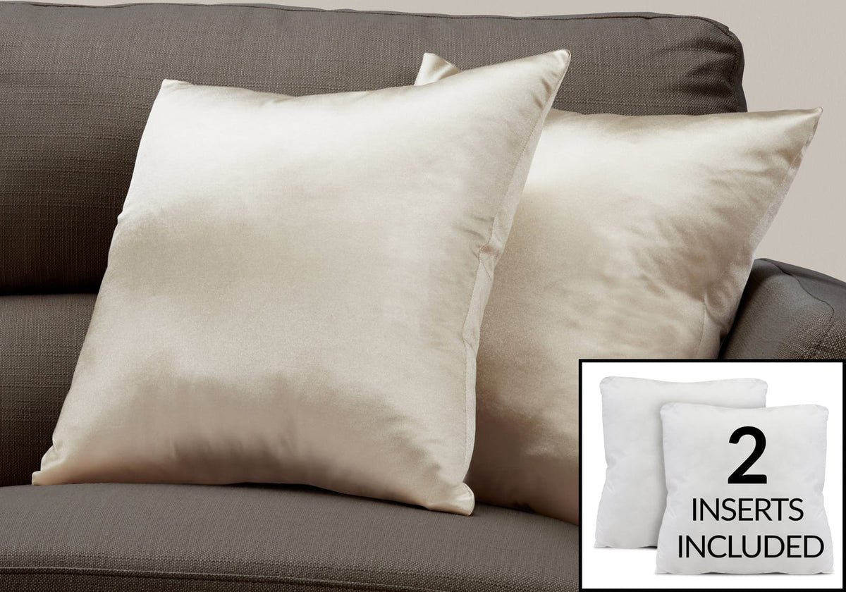 Gold Square Throw Pillows Set of 2 - 18x18 Inches