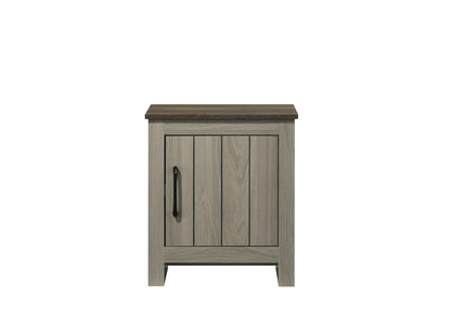 Nilda Gray Oak End Table - Storage Side Table