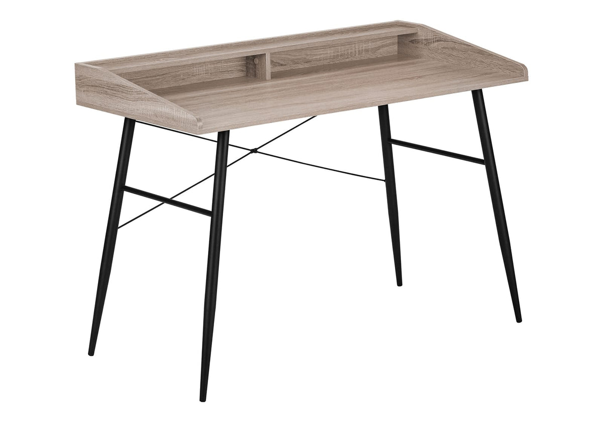 Taupe Computer Desk with Hutch - 48" L Workstation