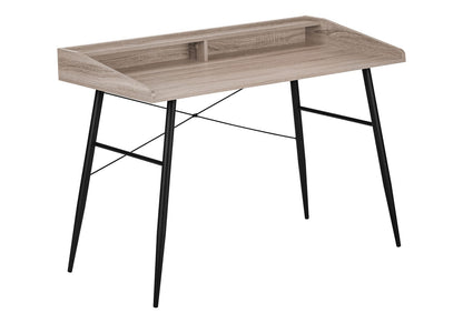 Taupe Computer Desk with Hutch - 48" L Workstation