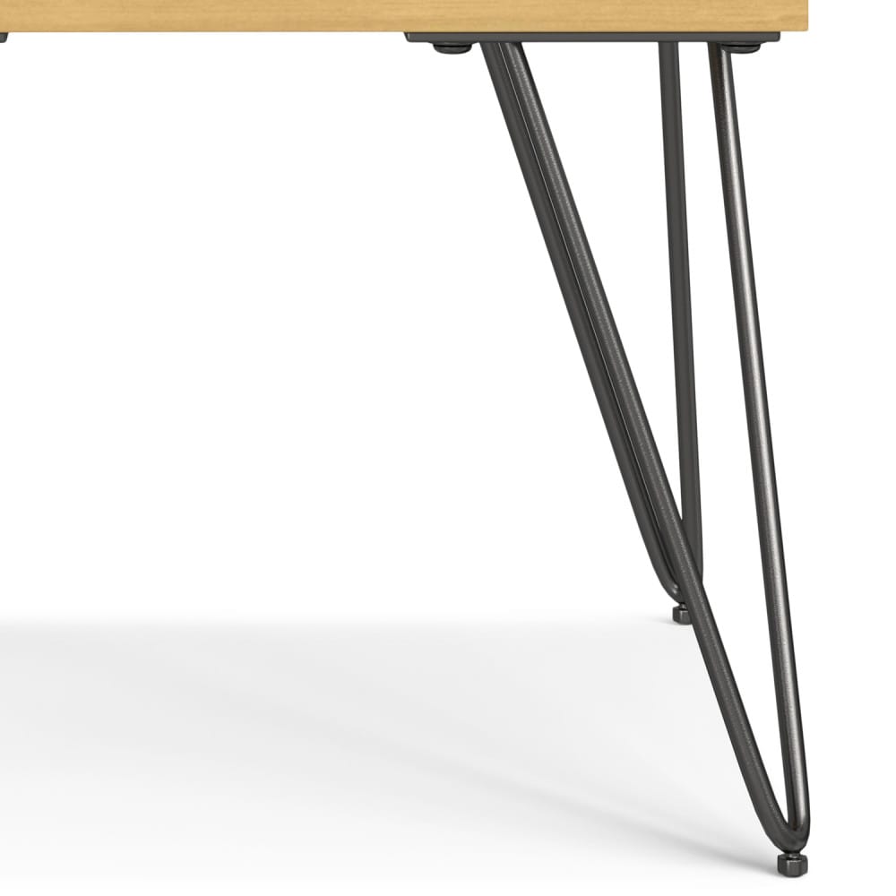 22" Oak Wood End Table with Storage Shelves for Living Room