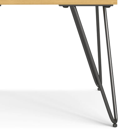 22" Oak Wood End Table with Storage Shelves for Living Room