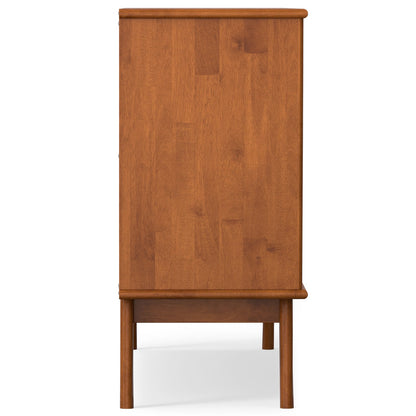 Draper Mid Century 4 Door Sideboard Buffet - Brown Rubber Wood