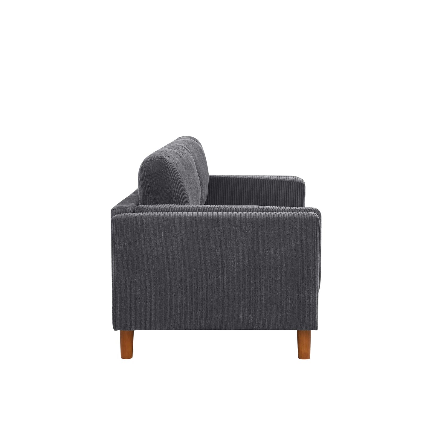 Dark Gray Corduroy 3 Seat Sofa - Modern Style for Living Room