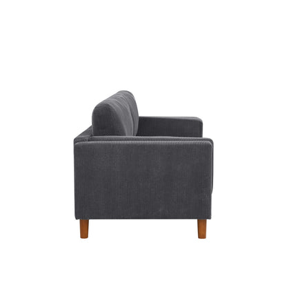Dark Gray Corduroy 3 Seat Sofa - Modern Style for Living Room