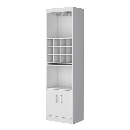White Bar Cabinet with Wine Storage - 5+ Spaces for Living Room