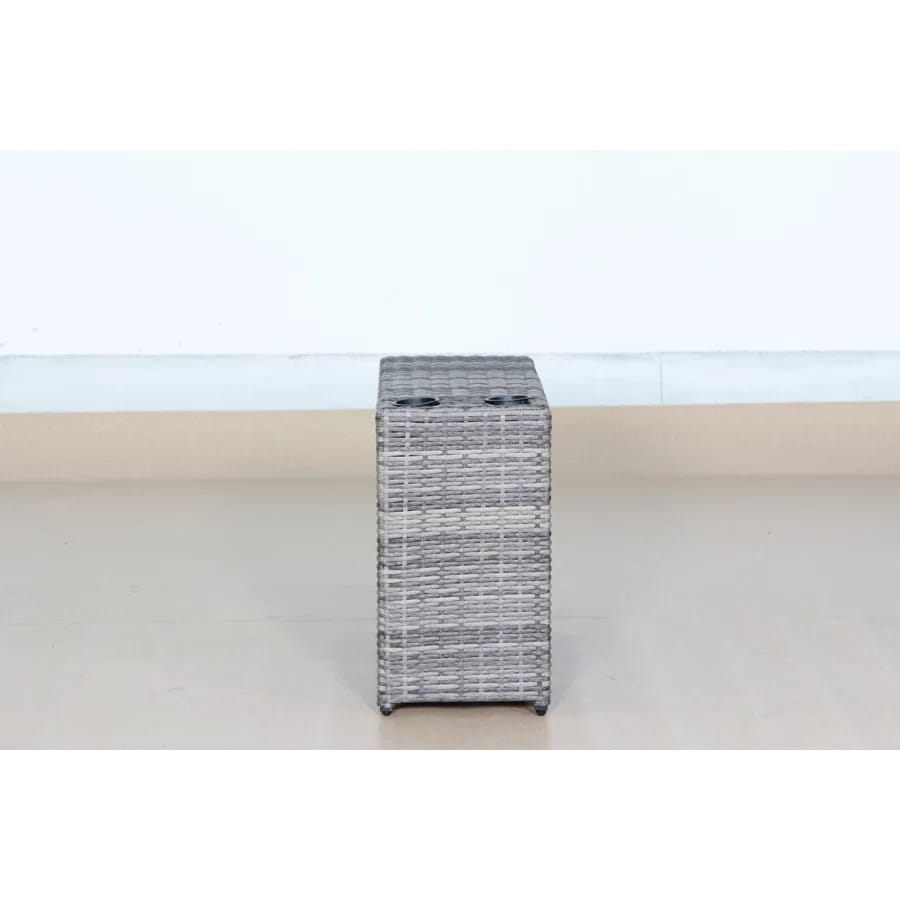 Grey Mix Wicker Outdoor Side Table - 13x33x22"
