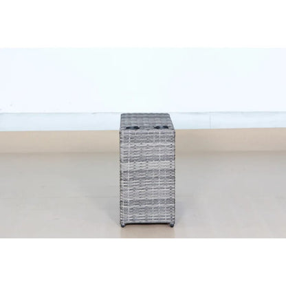 Grey Mix Wicker Outdoor Side Table - 13x33x22"