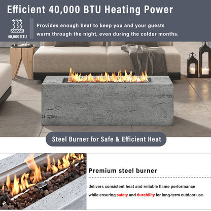 U-STYLE 2-in-1 Fire Pit & Tank Stand - Grey Magnesium Oxide for Outdoor