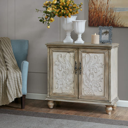 Reclaimed Natural Wood 2-Door Cabinet - 14x36x34 Inches