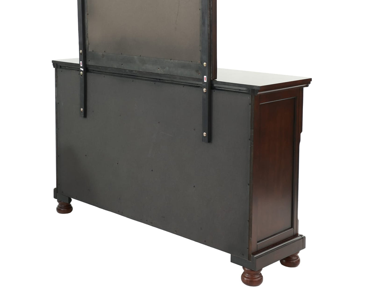 Antique Cherry Wood Makeup Vanity - 65" DRESSER